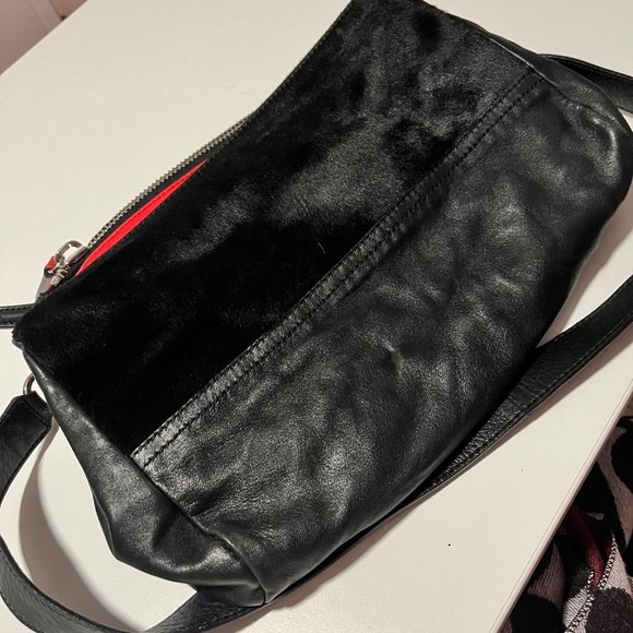 Givenchy Red Leather and Black Pony Hair Bag - Picture 2 of 16